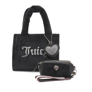 🖤🔹️JUICY COUTURE🔹️ Liquorice 3pc Tote With Heart And Mini Barrel Purse Set